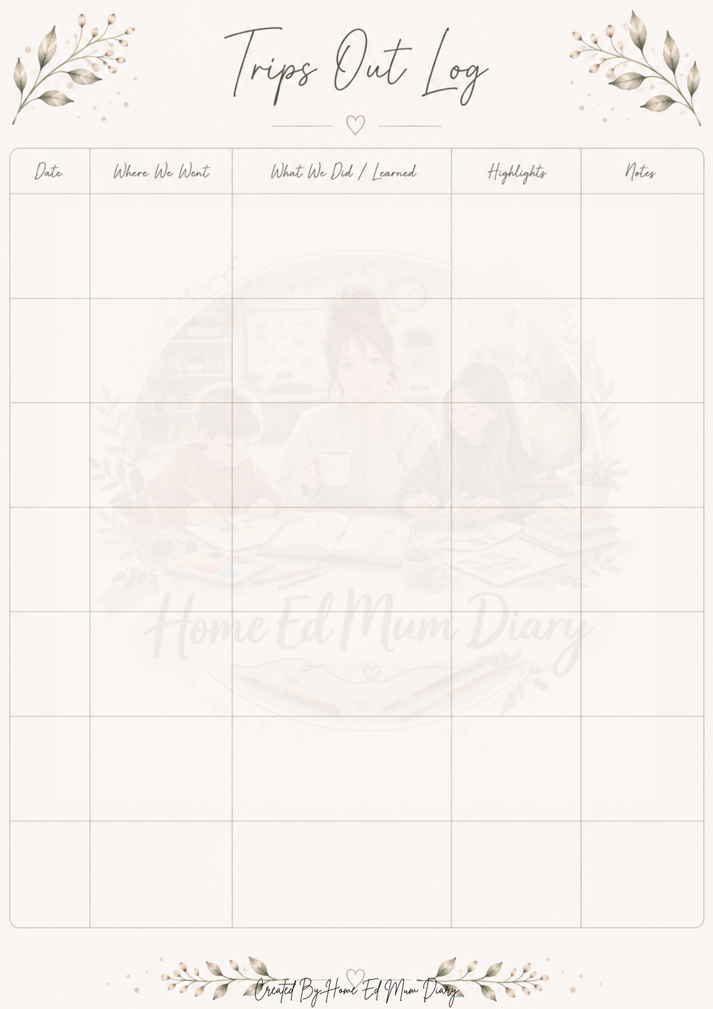 Home Education Planning Pack 42 Page PDF Instant Download