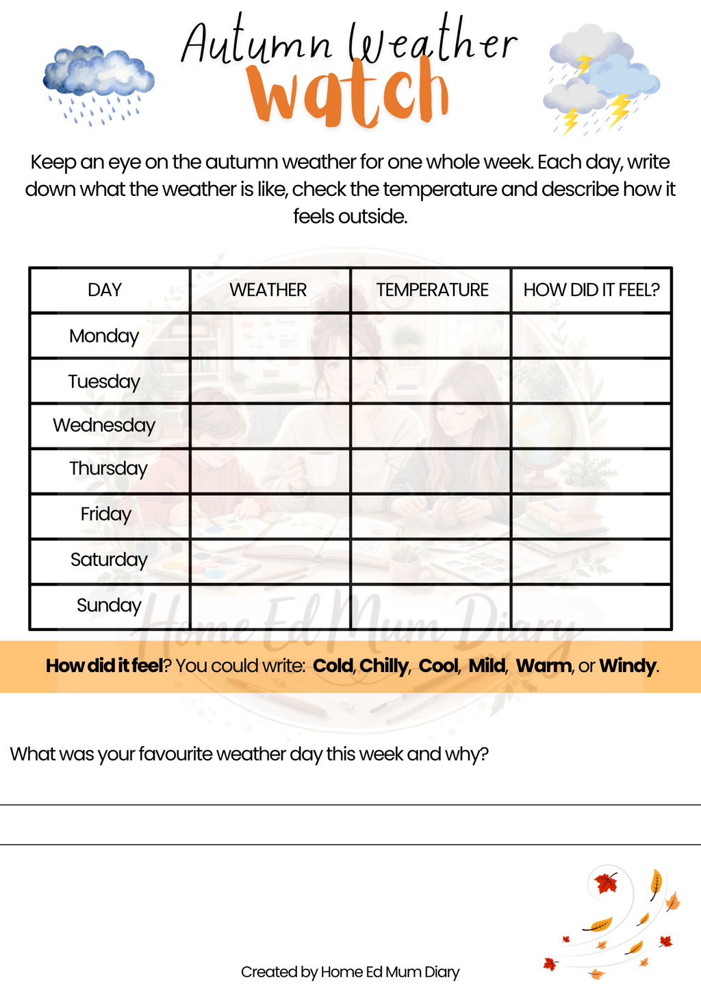 Autumn Workbook for Home Educated Children  PDF Download