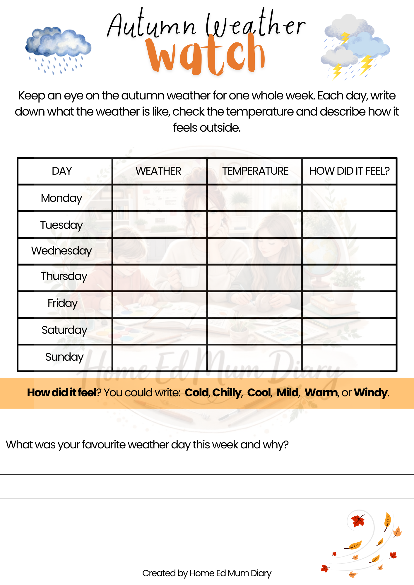 Autumn Workbook for Home Educated Children  PDF Download
