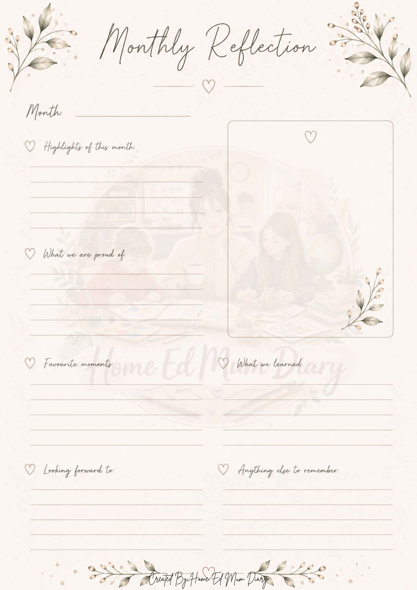 Home Education Planning Pack 42 Page PDF Instant Download
