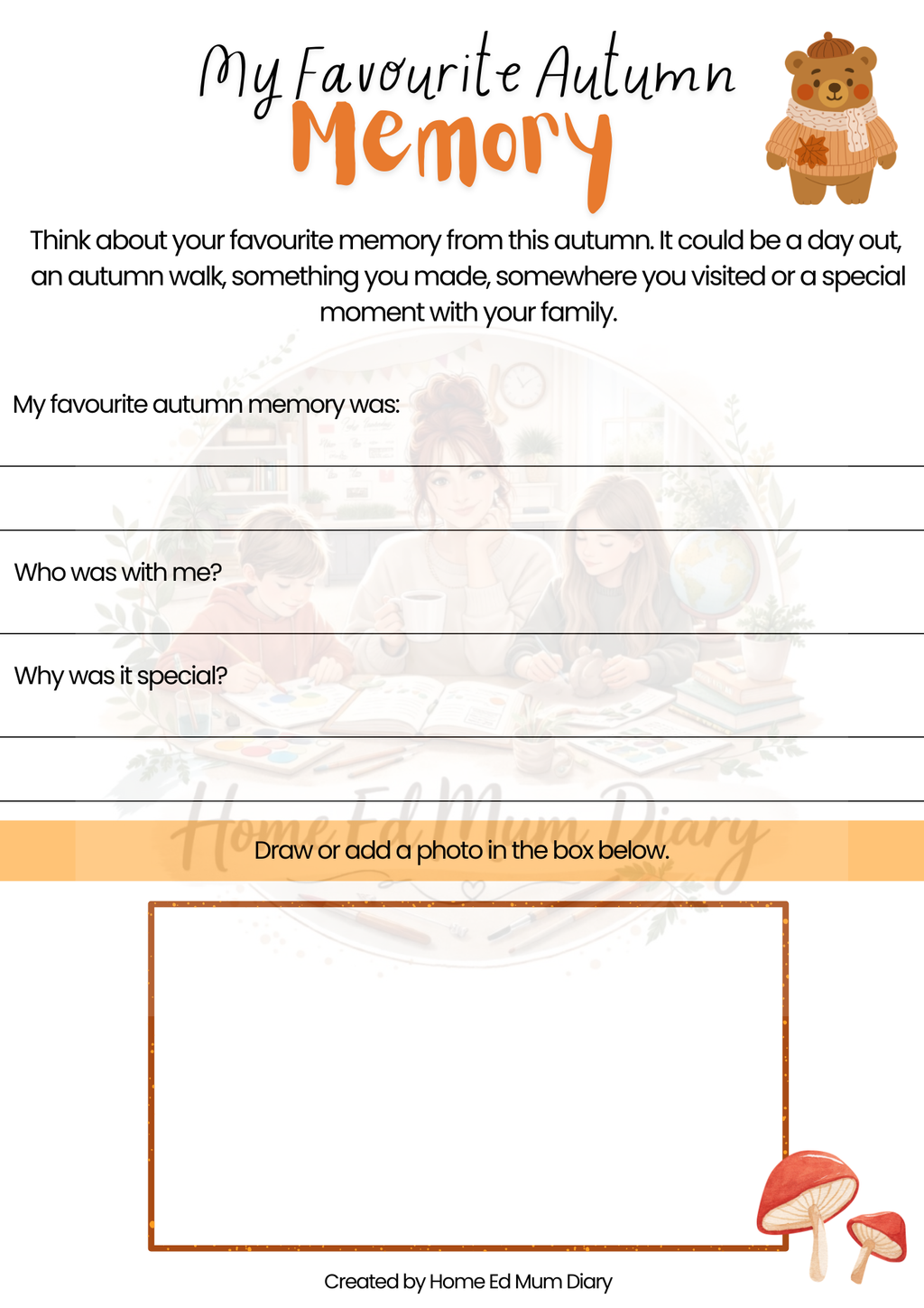 Autumn Workbook for Home Educated Children  PDF Download