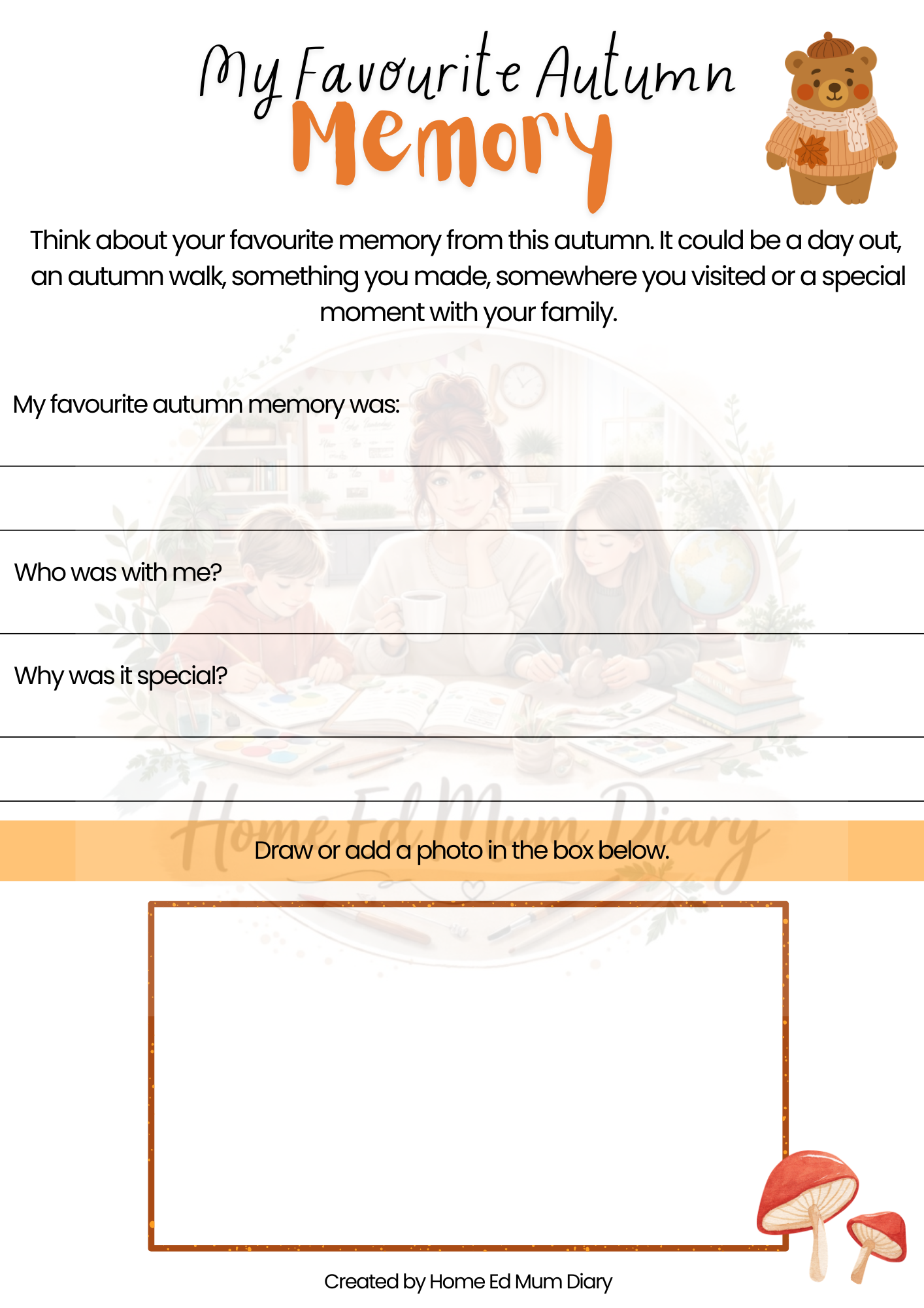 Autumn Workbook for Home Educated Children  PDF Download