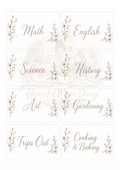Home Education 12 Pocket Folder Subject Inserts PDF Instant Download