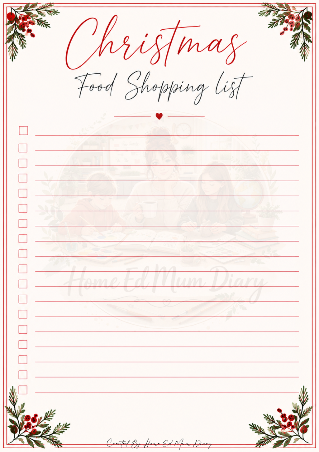 Christmas Planning Pack 2026 PDF Instant Download