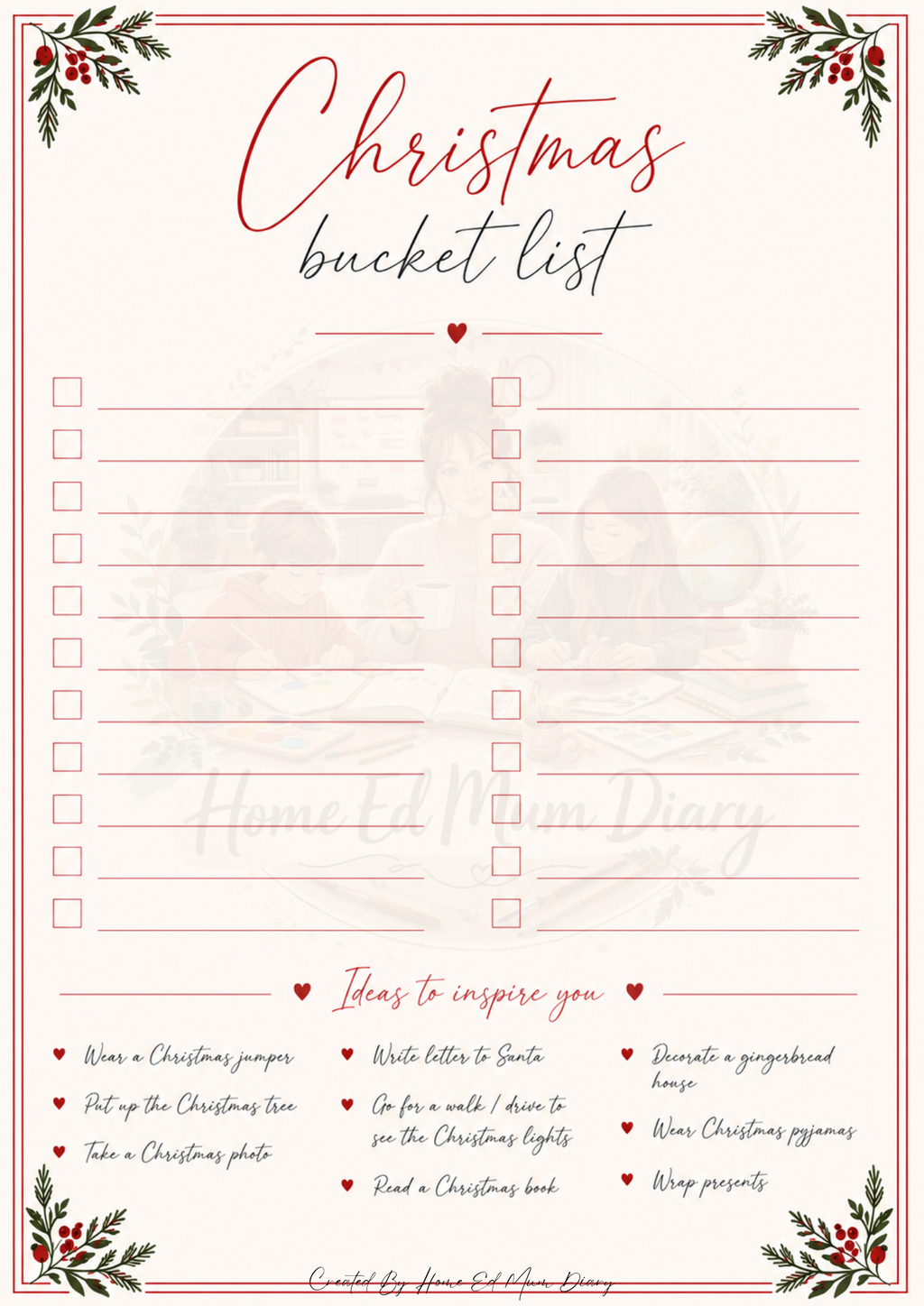 Christmas Planning Pack 2026 PDF Instant Download