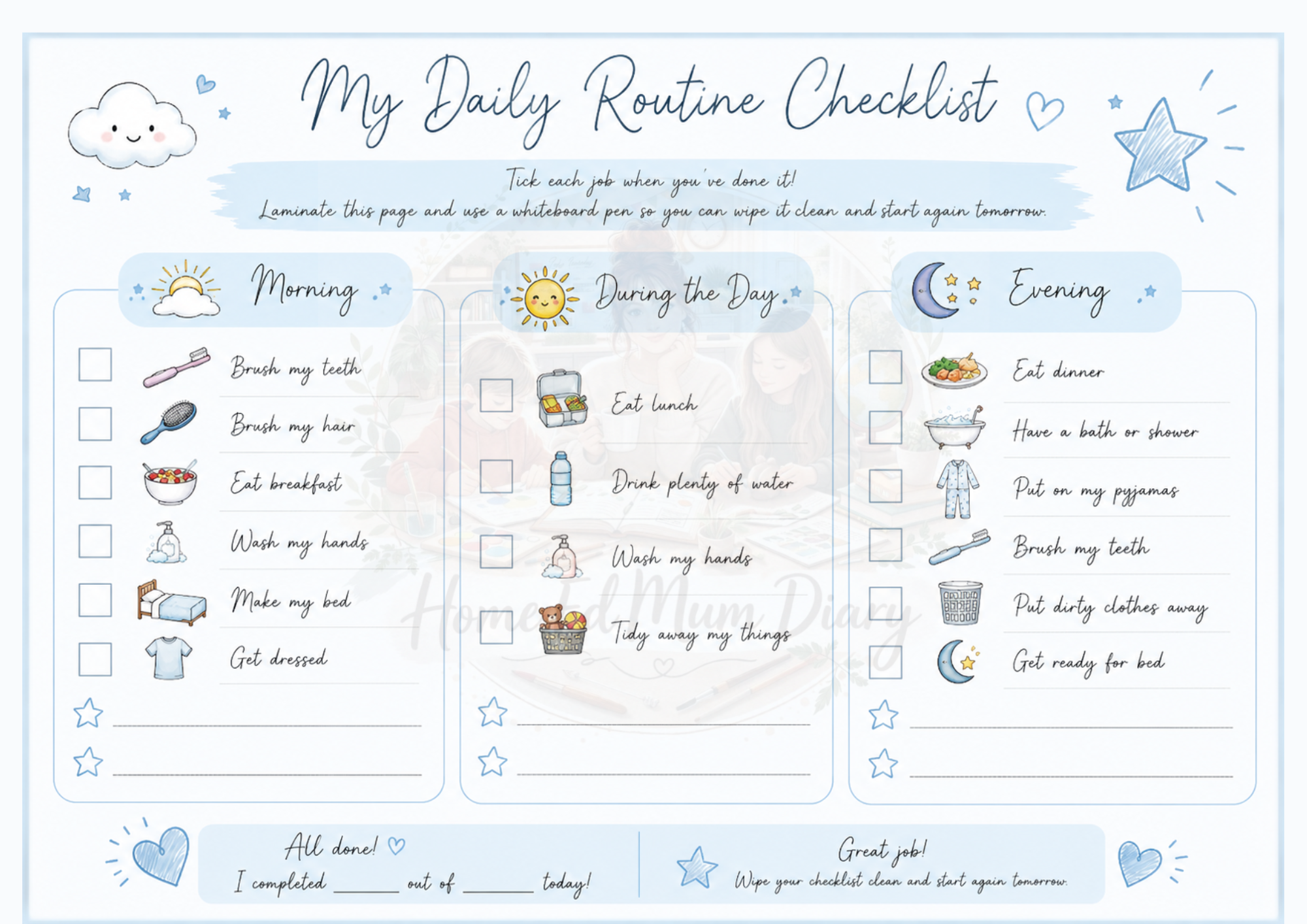 My Daily Routine Checklist Free PDF Download