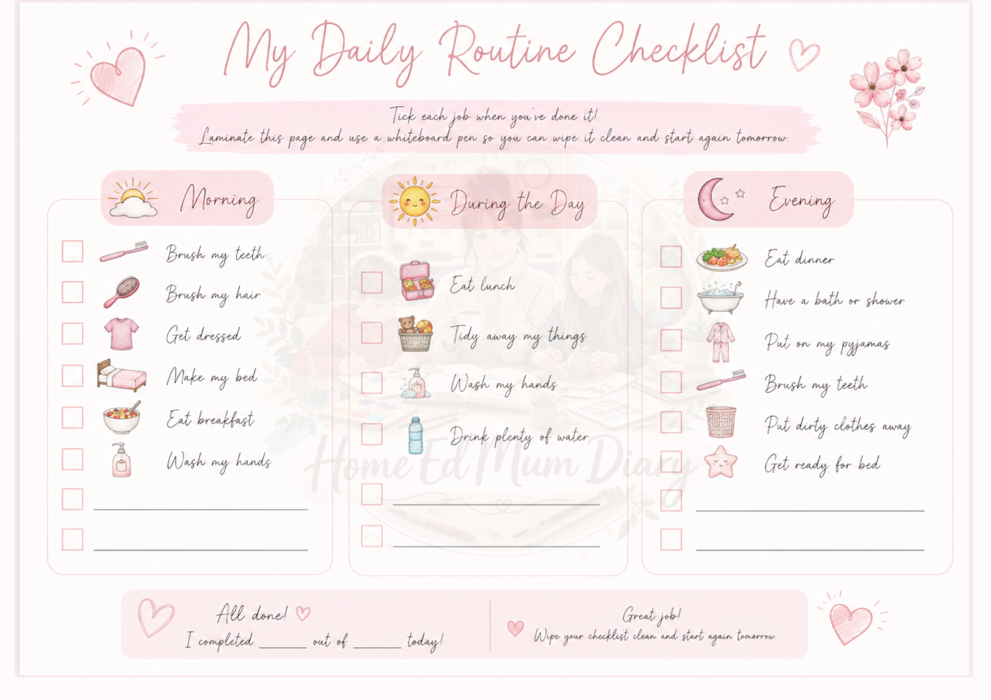 My Daily Routine Checklist Free PDF Download