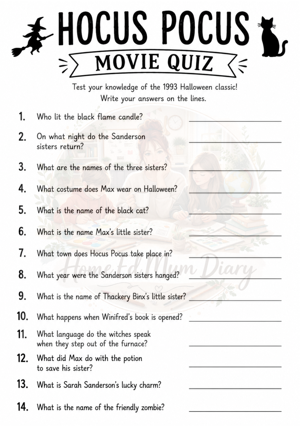 Halloween Movie Quiz Bundle  Pack of 4