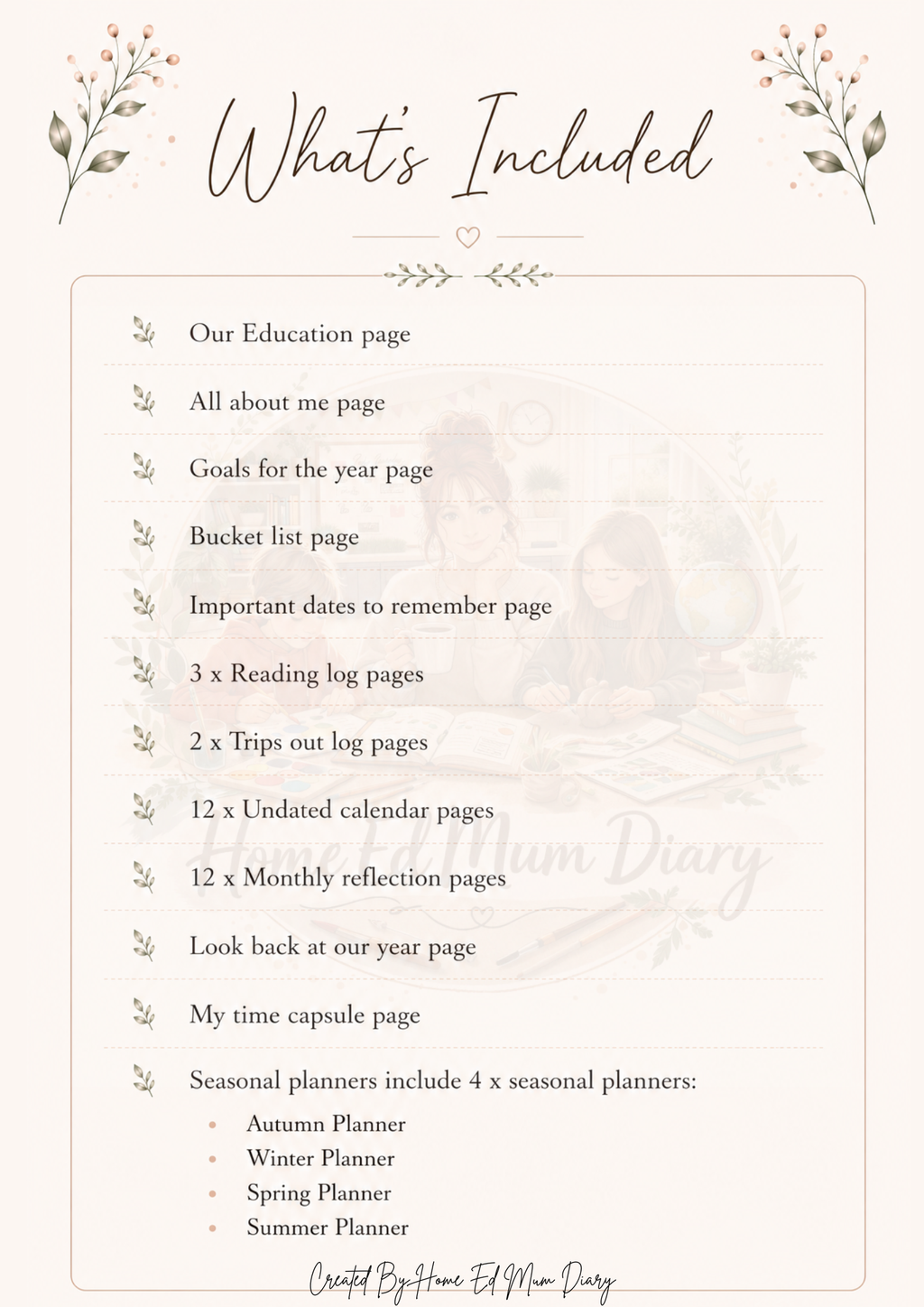 Home Education Planning Pack 42 Page PDF Instant Download