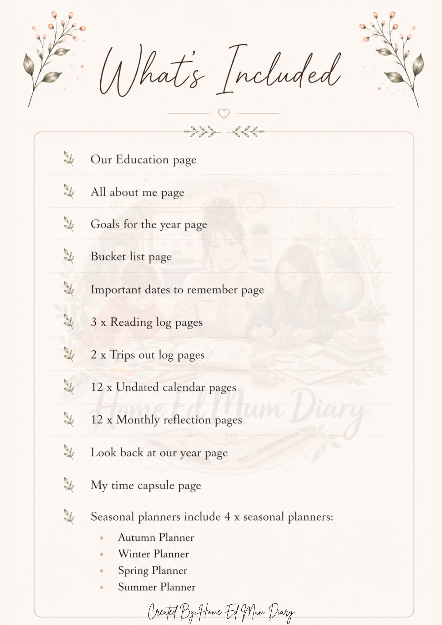 Home Education Planning Pack 42 Page PDF Instant Download