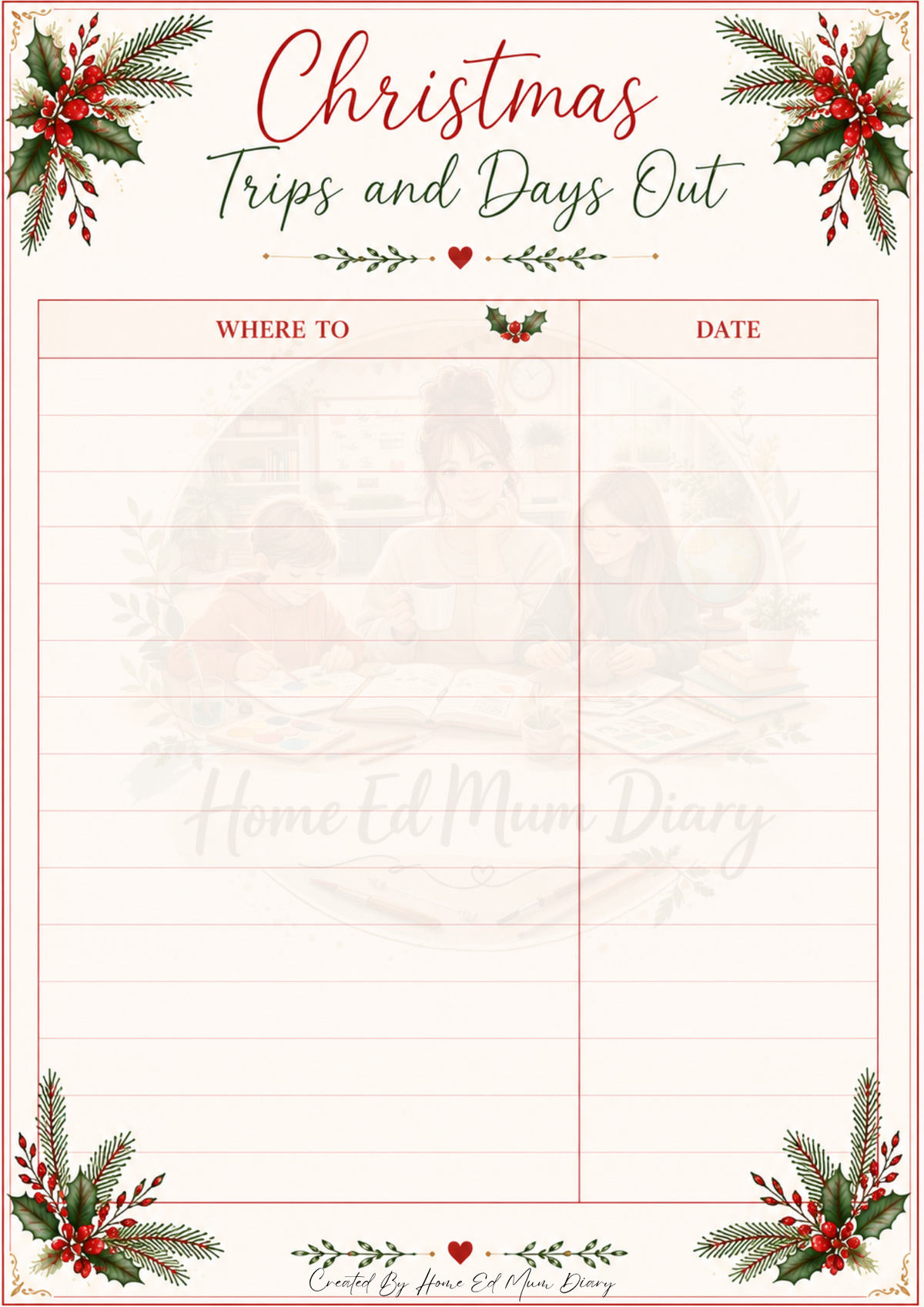 Christmas Planning Pack 2026 PDF Instant Download