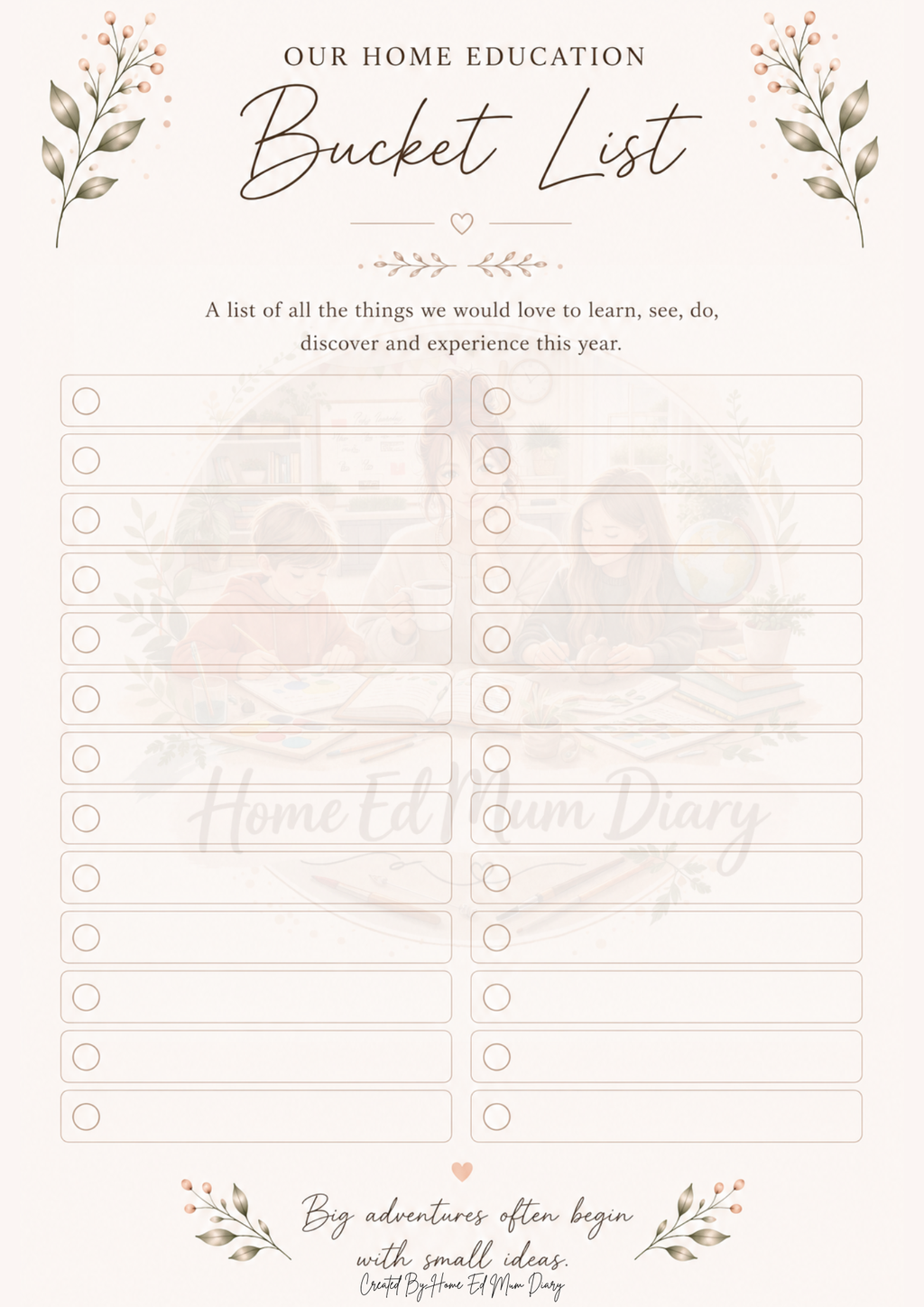 Home Education Planning Pack 42 Page PDF Instant Download