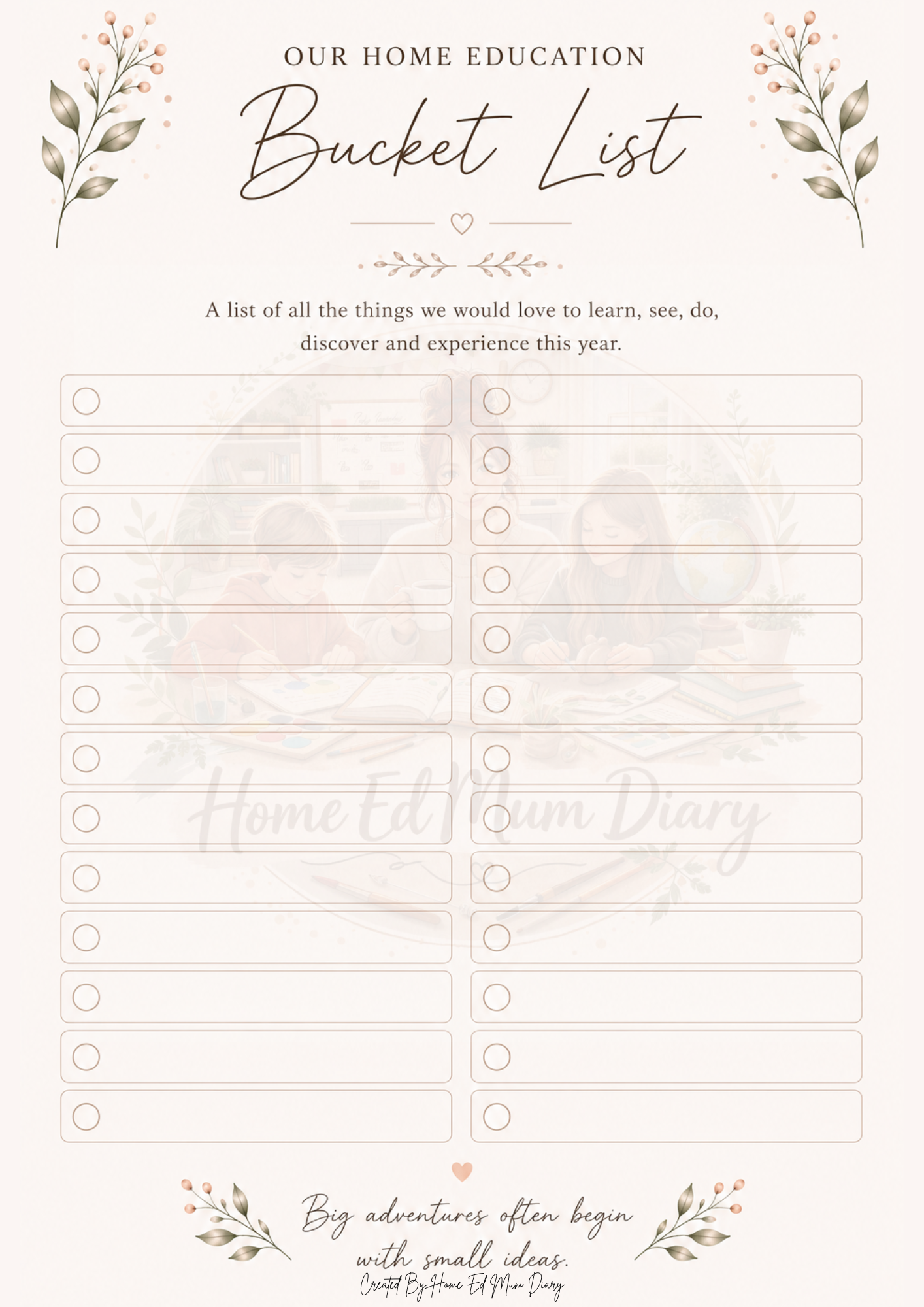 Home Education Planning Pack 42 Page PDF Instant Download