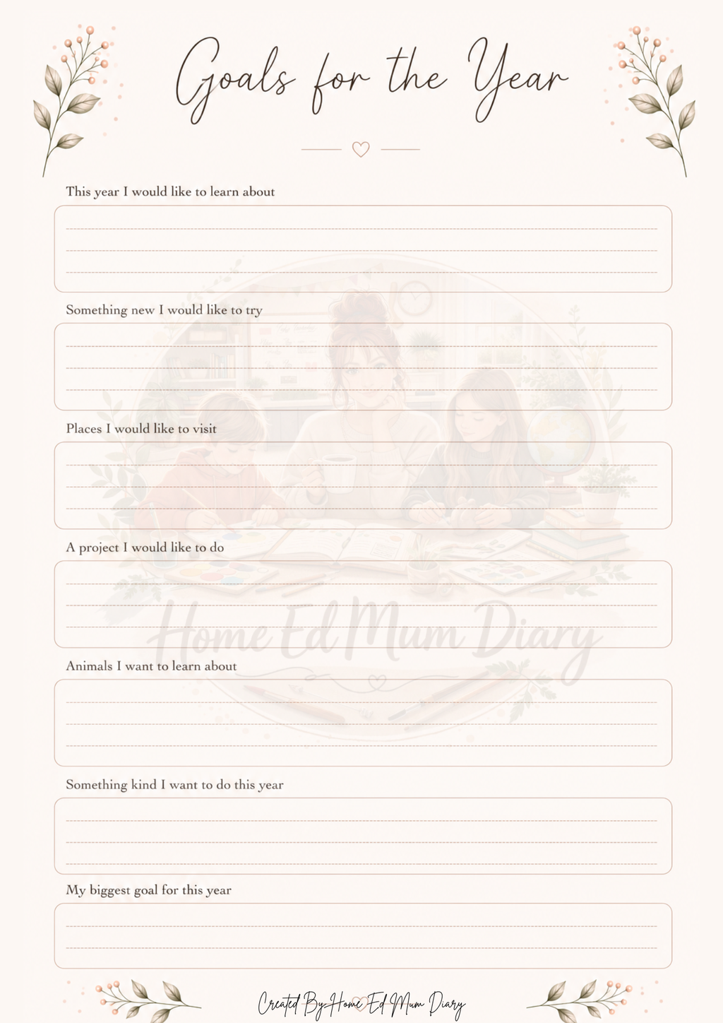 Home Education Planning Pack 42 Page PDF Instant Download