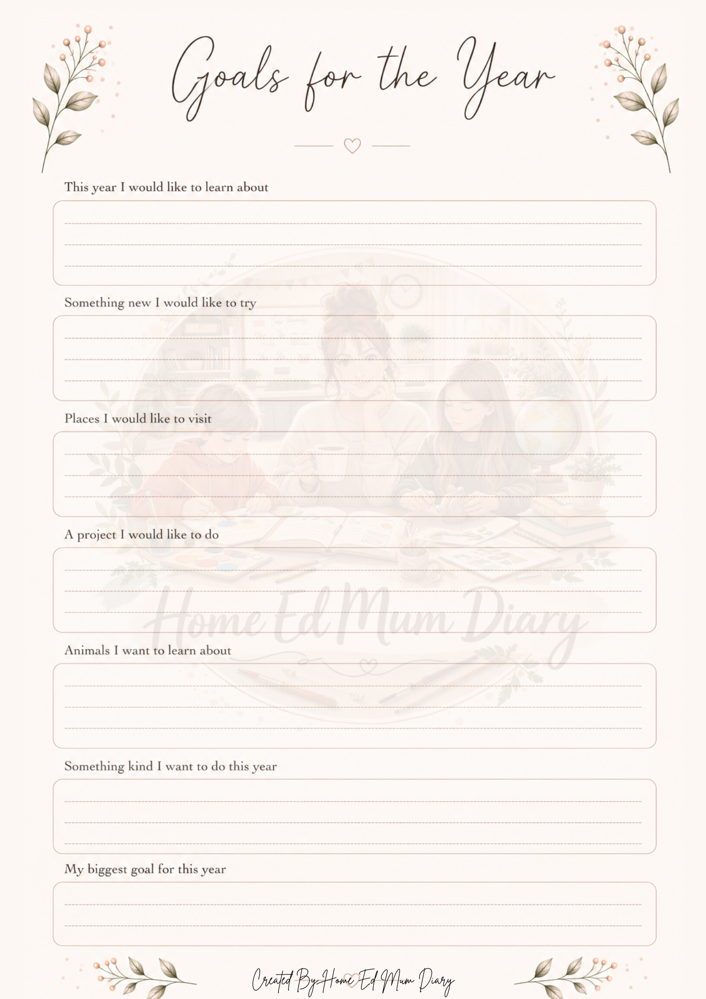 Home Education Planning Pack 42 Page PDF Instant Download