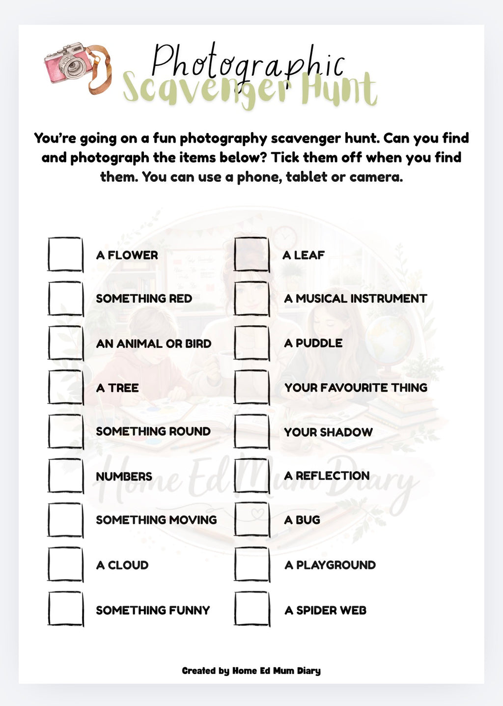 My Photography Workbook (PDF Download)