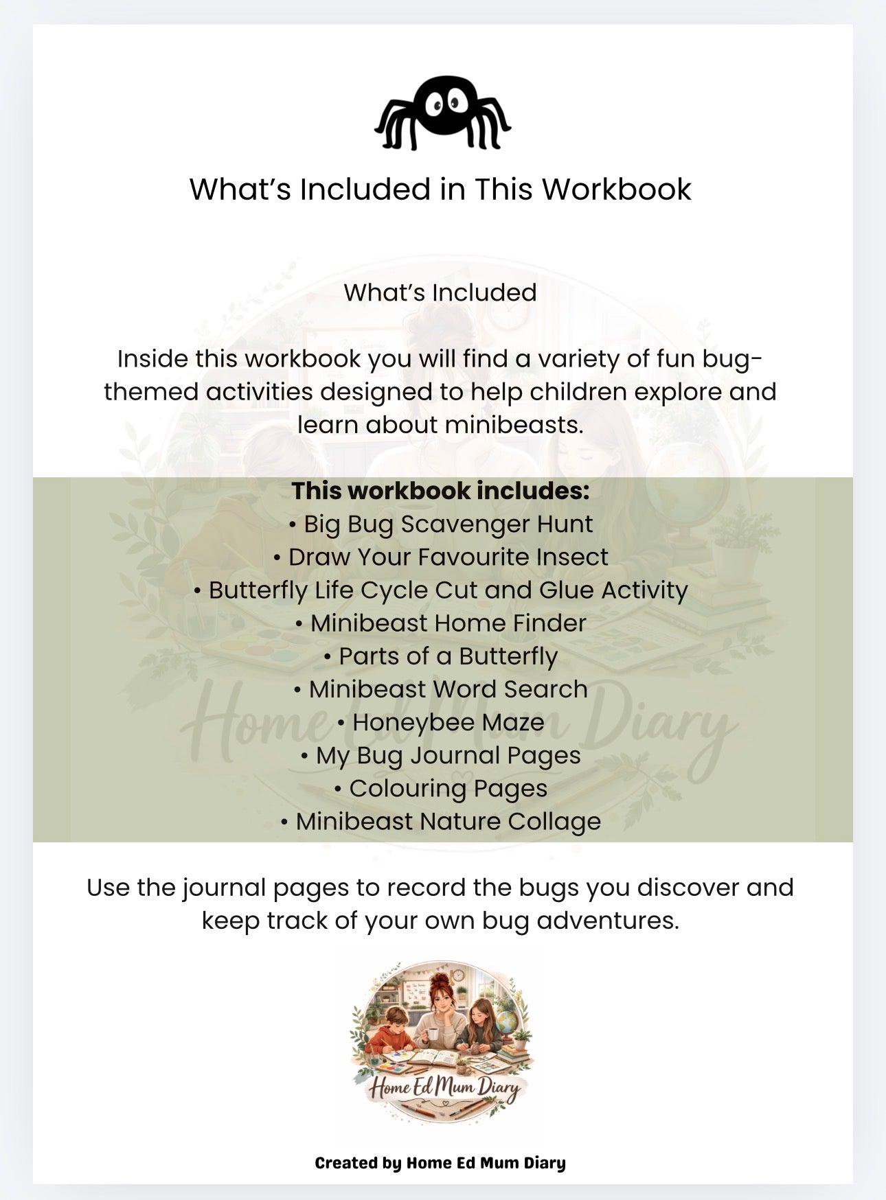 A Bug's Life - Minibeast Workbook  (PDF Download)