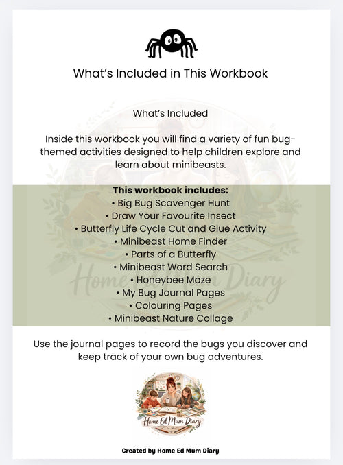 A Bug's Life - Minibeast Workbook  (PDF Download)