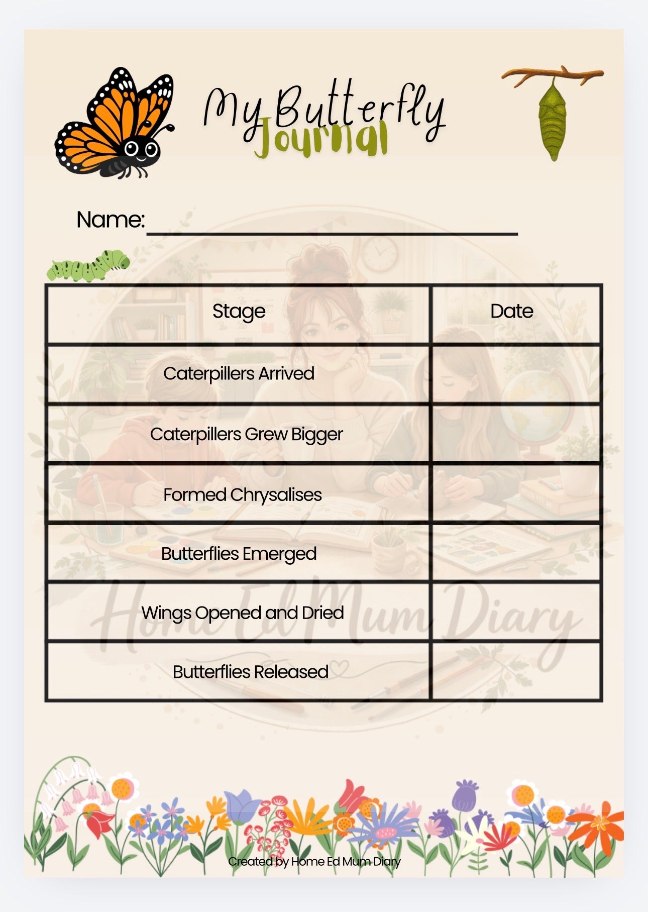 My Butterfly Journal - Ages 4-12 (PDF Download)